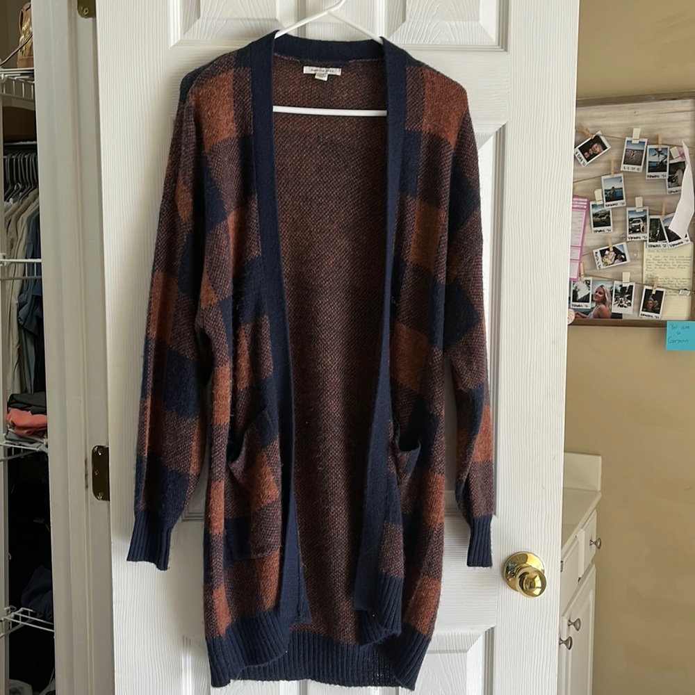 American Eagle Plaid Cardigan